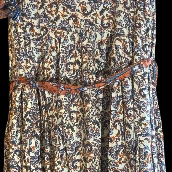 NWT-Bohemian Floral Maxi Dress with Orange and Blue Accents - Picture 12 of 13